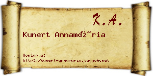 Kunert Annamária névjegykártya