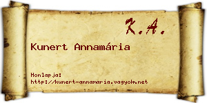 Kunert Annamária névjegykártya